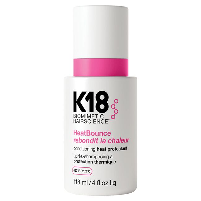 K18 HeatBounce Conditioning Heat Protectant spray bottle for heat protection in Pasadena