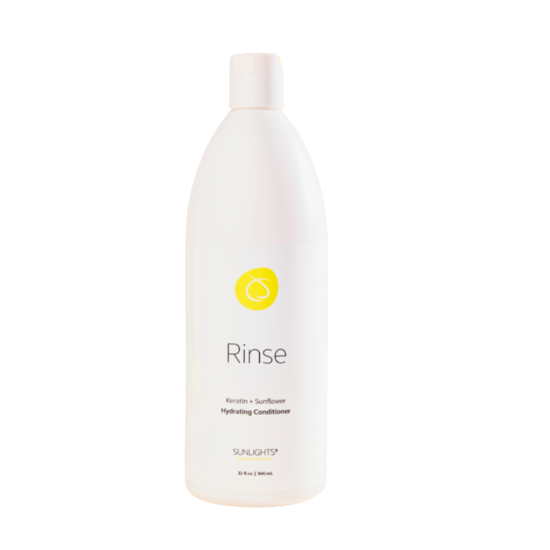 Sunlights Rinse Hydrating Conditioner bottle close up Pasadena Aveda hair salon