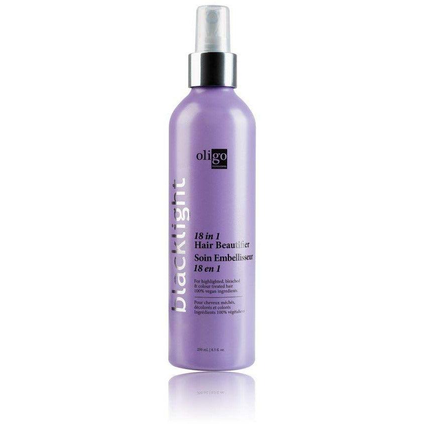 Oligo Blacklight 18 in 1 Hair Beautifier 8.5oz spray bottle for hair nourishment at Pasadena Aveda salon