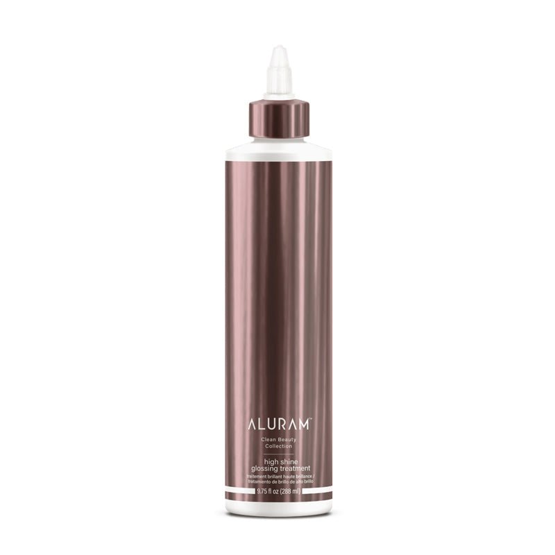 Aluram High Shine Glossing Treatment 9.75oz bottle close up Pasadena salon