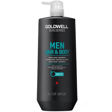 Goldwell DualSenses Men Hair & Body Shampoo back label detail Pasadena Aveda salon