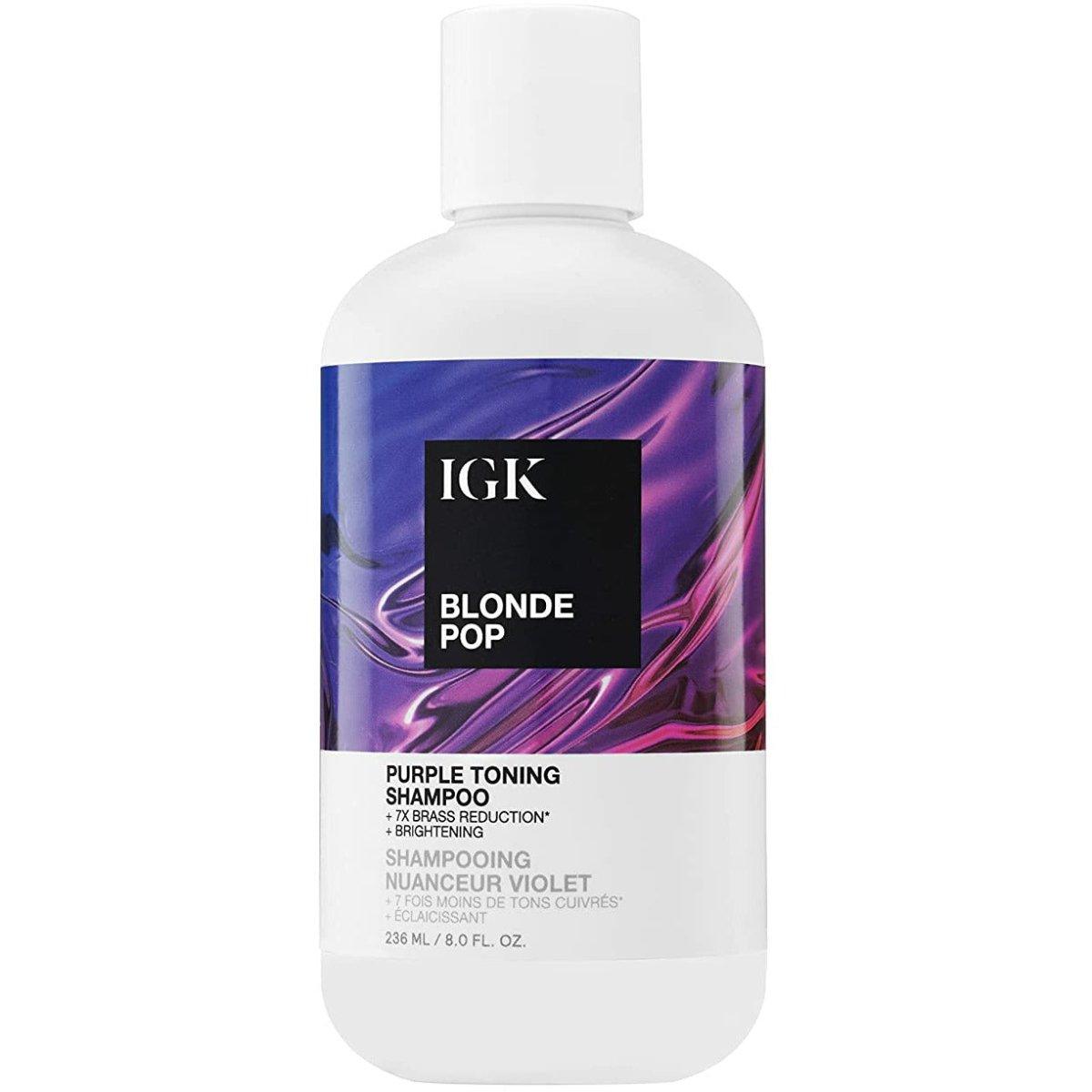 IGK Blonde POP Shampoo 8 oz bottle for blonde hair toning at Pasadena Aveda salon