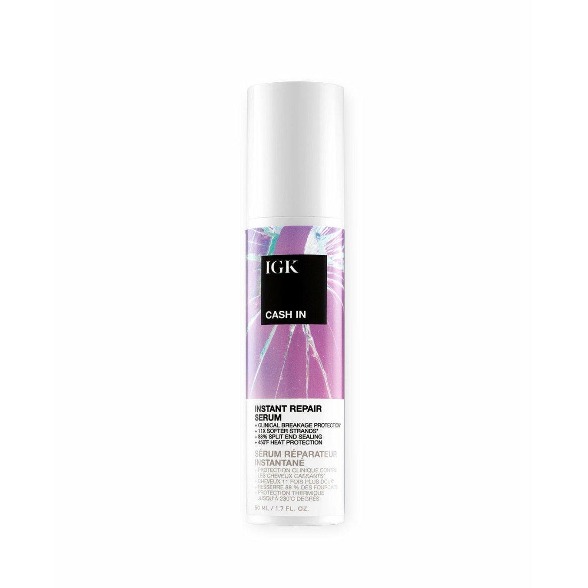 IGK Cash In Instant Repair Serum 1.5 oz bottle for damaged hair repair Pasadena hair salon