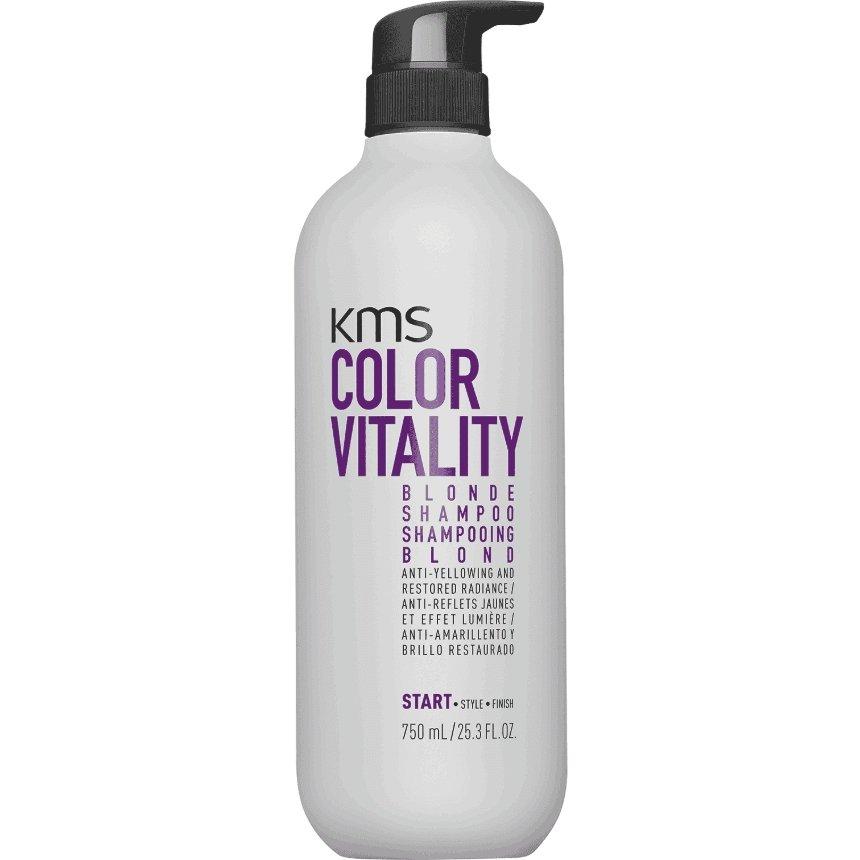 KMS ColorVitality Blonde Shampoo 750ml 25.3oz bottle at Pasadena Aveda salon