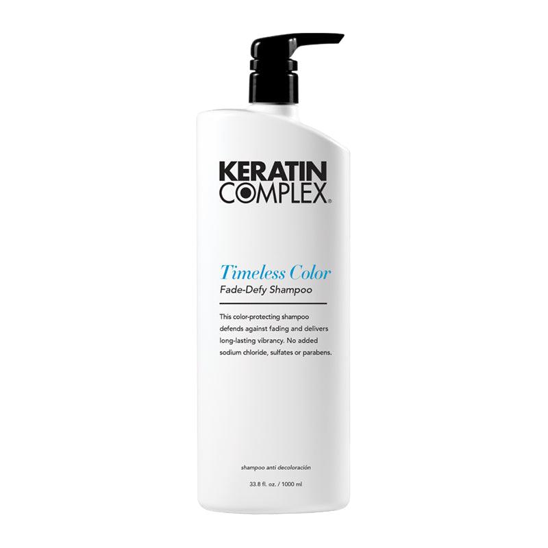 Keratin Complex Timeless Color Fade-Defy Shampoo 33.8 oz large bottle for color protection at Pasadena salon