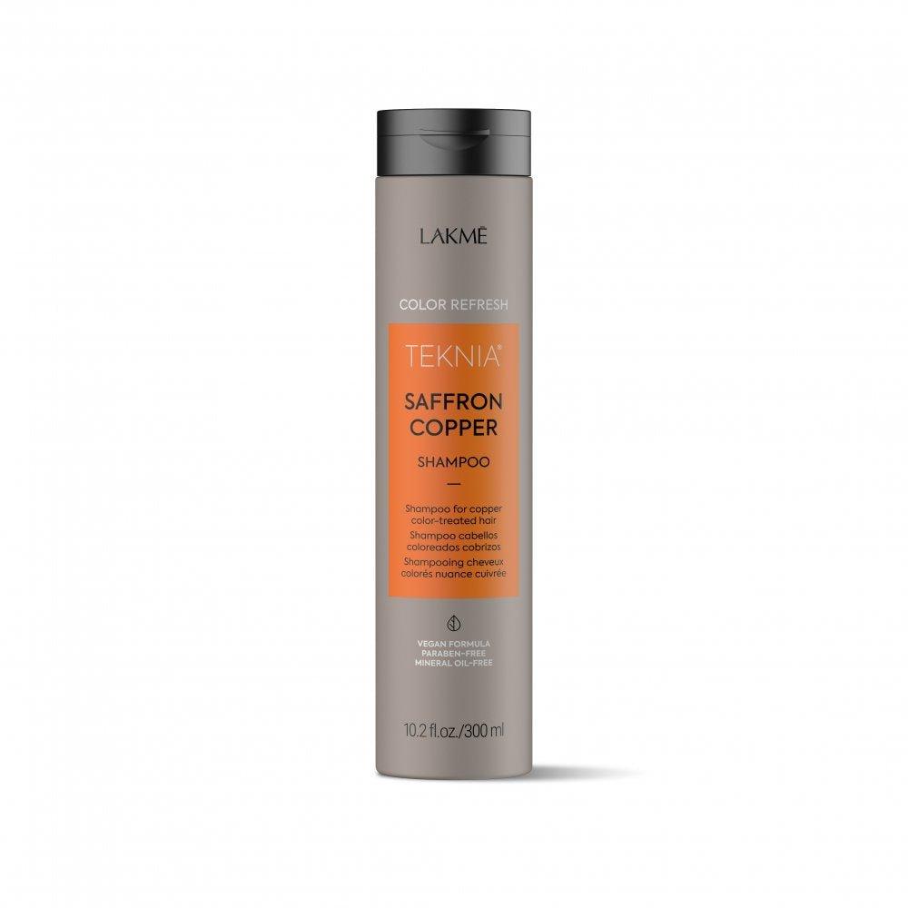 Lakme Teknia Safron Copper Refresh Shampoo 10.2 oz bottle at Pasadena hair salon