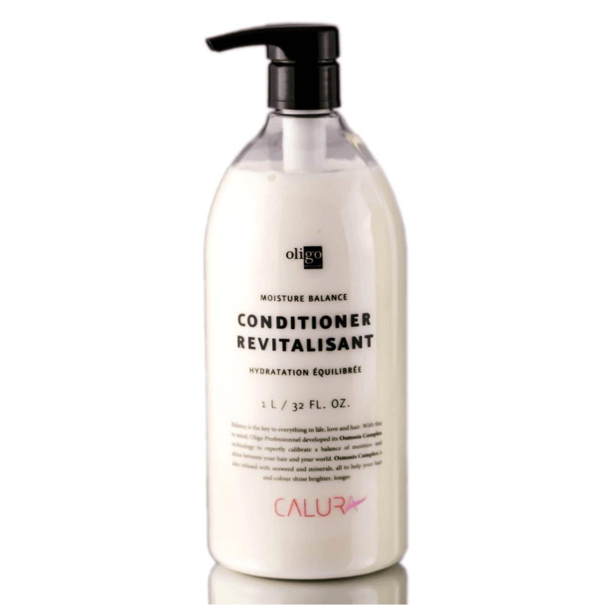 Oligo Moisture Balance Conditioner close up label detail at Pasadena Aveda salon