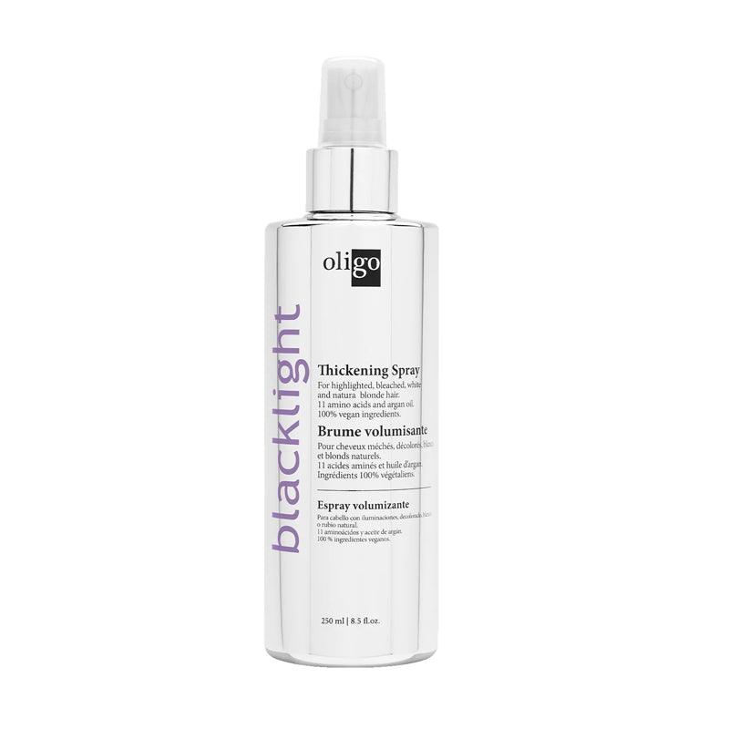 Oligo Blacklight Thickening Spray 8.5oz bottle for hair volume at Pasadena Aveda salon