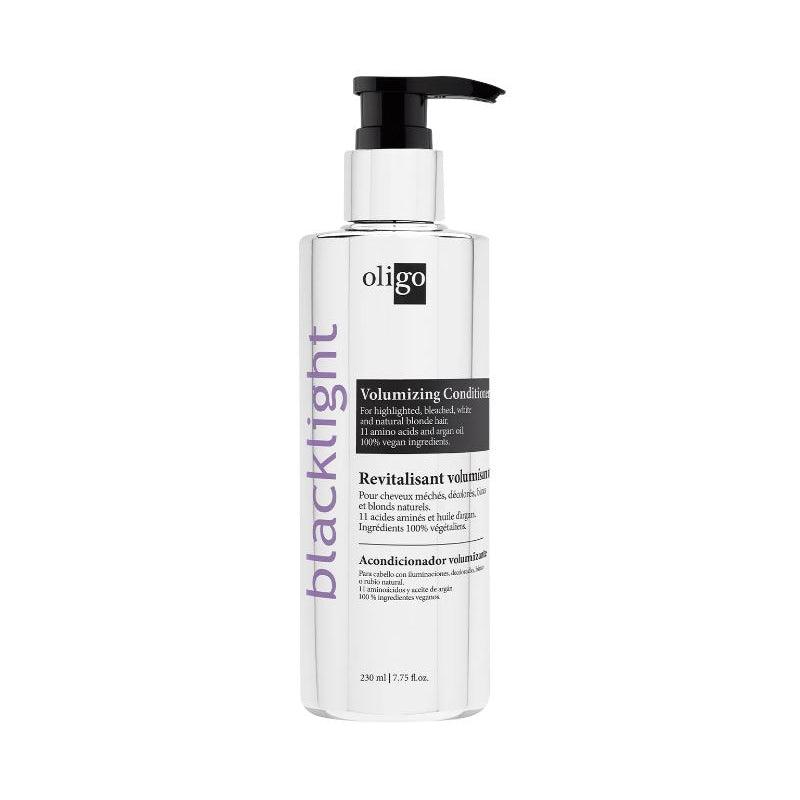 Oligo Blacklight Volumizing Conditioner 7.75oz bottle front label shot in Pasadena hair salon