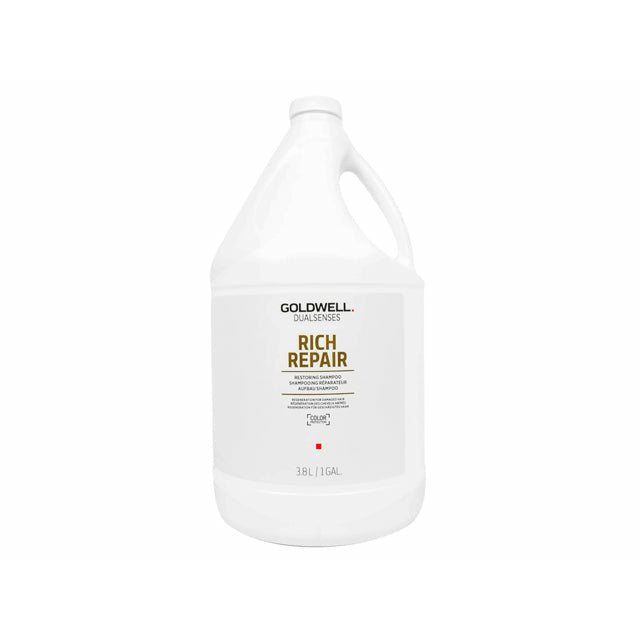 Goldwell DualSenses Rich Repair Restoring Shampoo back label detail Pasadena Aveda salon
