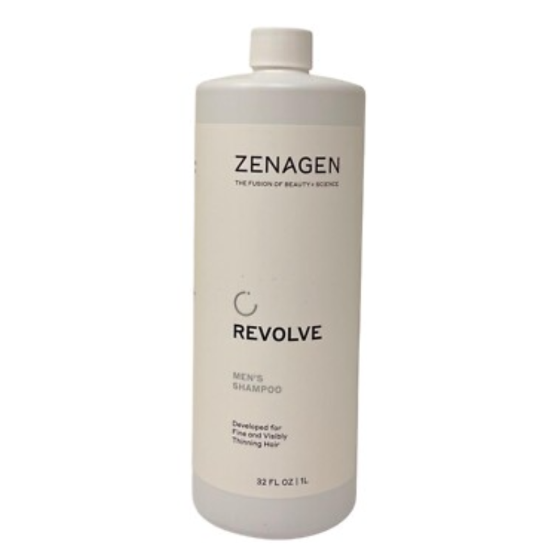 Zenagen Revolve Mens Thickening Shampoo bottle close up hair care Pasadena salon
