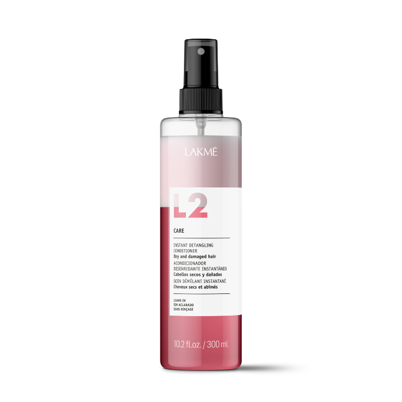 Lakme L2 Instant Detangling Conditioner Care back label close up Pasadena Aveda salon