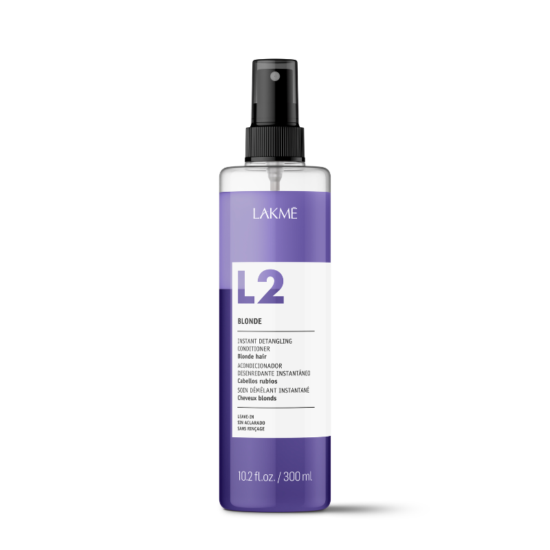 Lakme L2 Instant Detangling Conditioner Blonde back label detail Pasadena Aveda salon