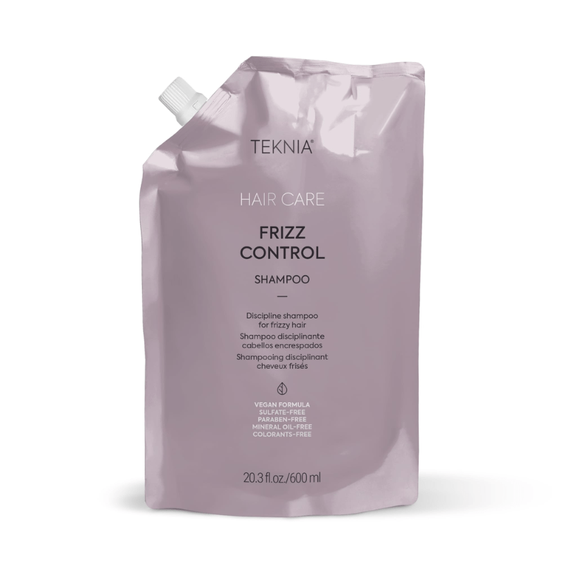 Lakme Frizz Control Shampoo 20.3oz refill pouch for frizz management at Pasadena hair salon