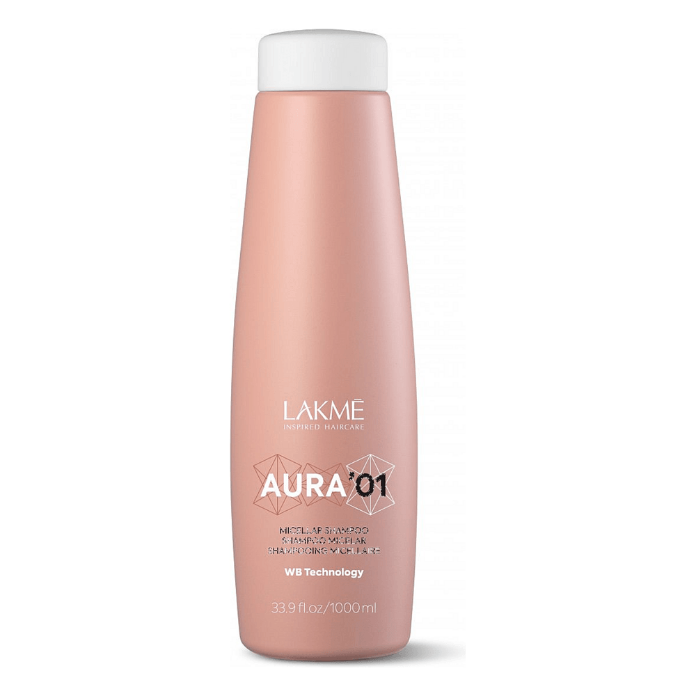 Lakme Aura Phase 01 Micellar Shampoo 33oz bottle for gentle cleansing at Pasadena hair salon