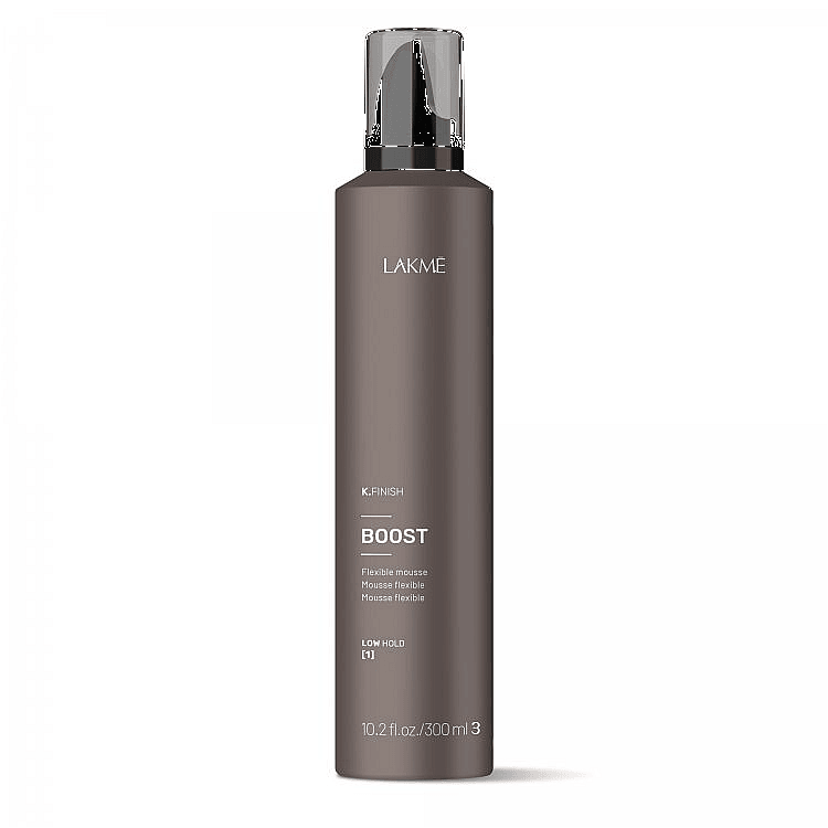 Lakme K Finish BOOST Flexible Mousse 10.1oz bottle for flexible hold hair styling Pasadena Aveda salon