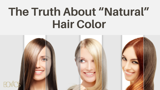 Woman with natural hair color smiling at Pasadena Aveda salon highlighting hair care and beauty tips