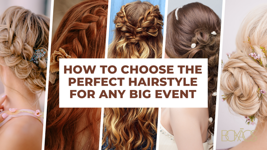 Elegant updo hairstyle for prom and galas styled at Bokaos Aveda hair salon in Pasadena for a glamorous night out