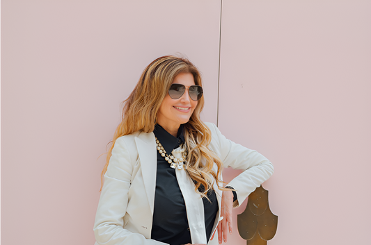 Celebrity hairstylist showcasing glamorous hair makeover at Pasadena Aveda salon in stylish modern hair salon setting