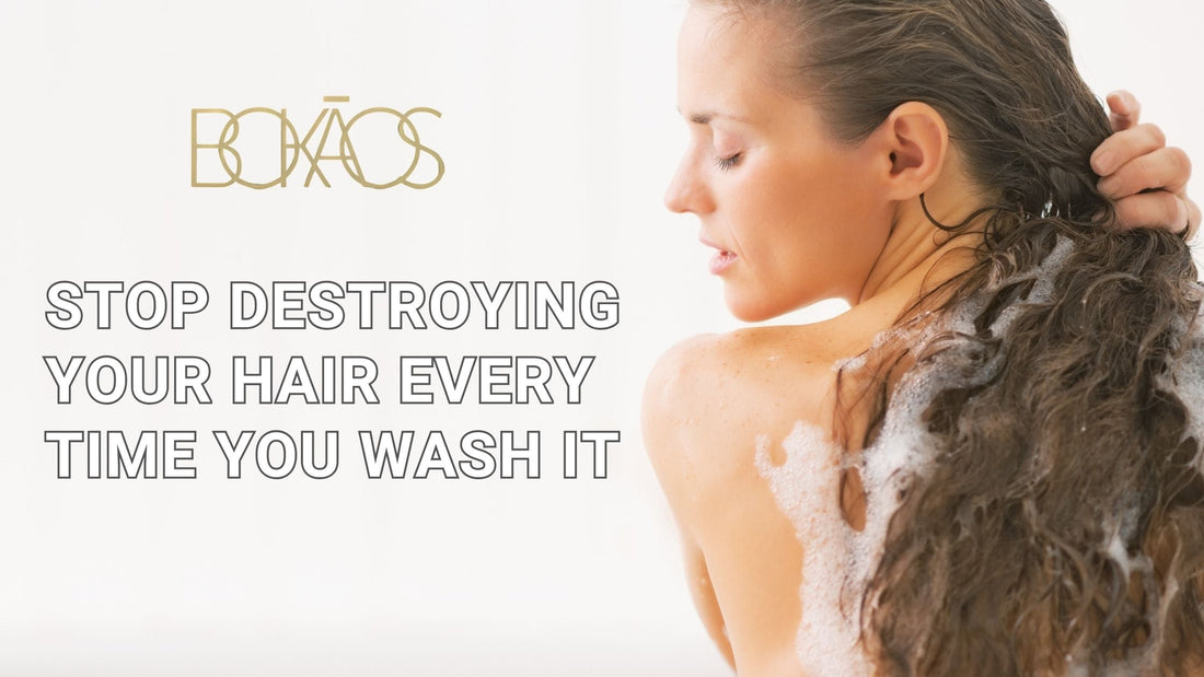 Damaged hair strands under water at Pasadena Aveda salon illustrating common hair washing mistakes to avoid at hair salon