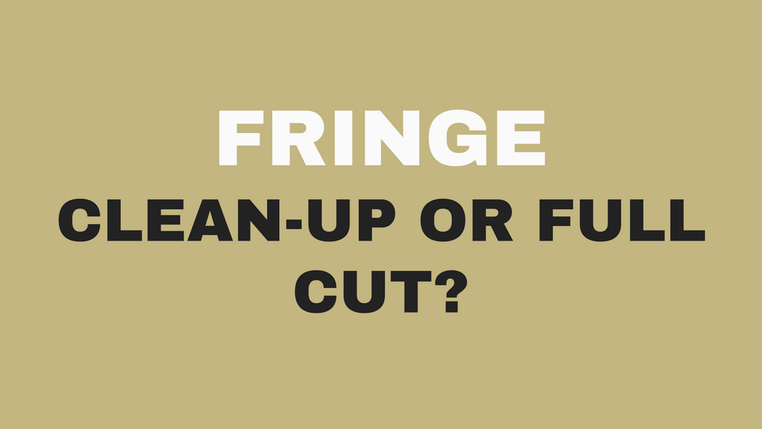 Haircut vs. fringe trim guide at Bokaos, Pasadena CA.