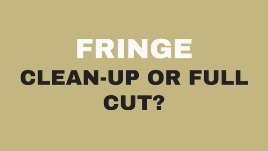 Haircut vs. fringe trim guide at Bokaos, Pasadena CA.