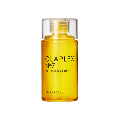 Olaplex No.7 Bonding Oil close up detail of bottle at Pasadena Aveda salon