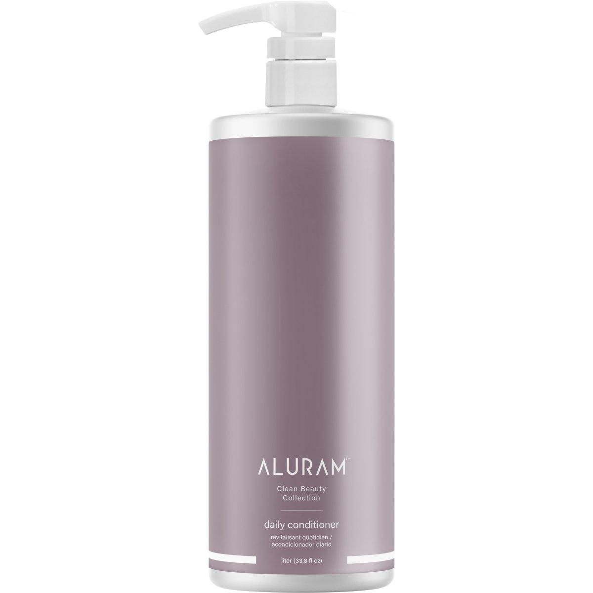 Aluram Daily Conditioner back label with usage instructions Pasadena hair salon