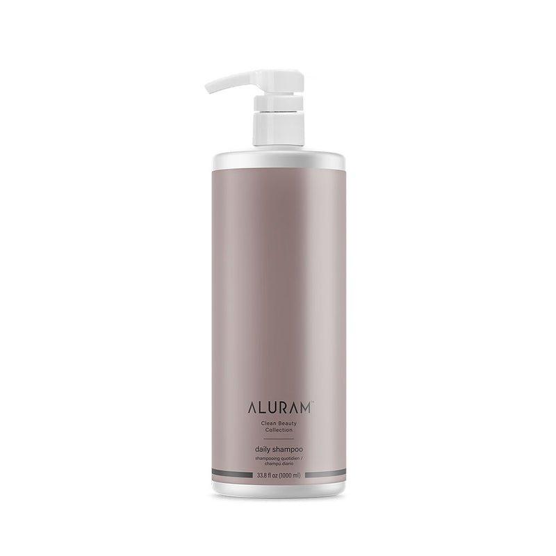 Aluram Daily Shampoo back label with ingredients Pasadena hair salon