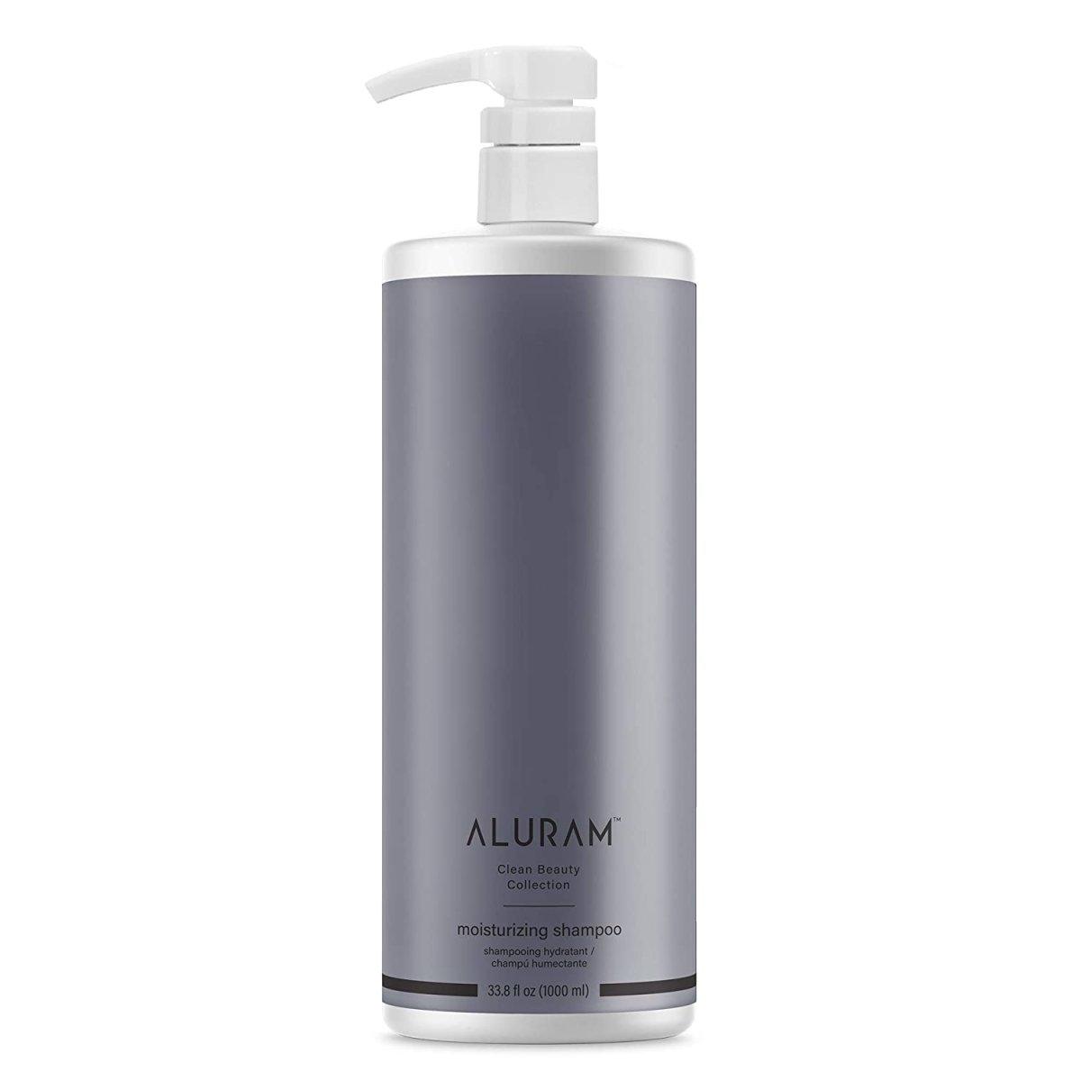 Aluram Moisturizing Shampoo back label with usage details Pasadena salon
