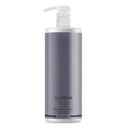 Aluram Moisturizing Shampoo back label with usage details Pasadena salon