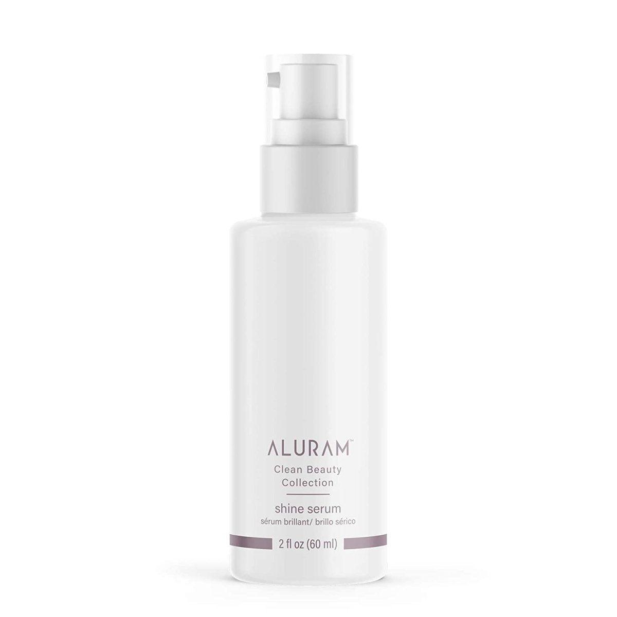 Aluram Shine Serum 2oz bottle hair smoothing serum at Bokaos Aveda Salon Pasadena