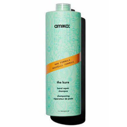 Amika The Kure Shampoo back label detail at Bokaos Aveda Salon Pasadena