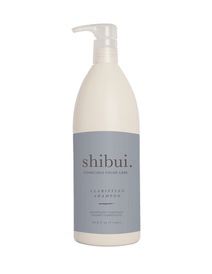 Shibui Clarifying Shampoo back label close up at Pasadena hair salon
