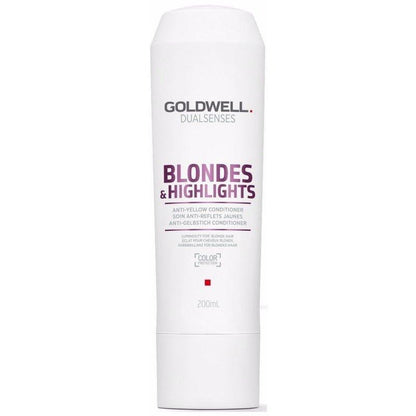 Goldwell DualSenses Blonde & Highlights Anti-Yellow Conditioner bottle front at Pasadena hair salon