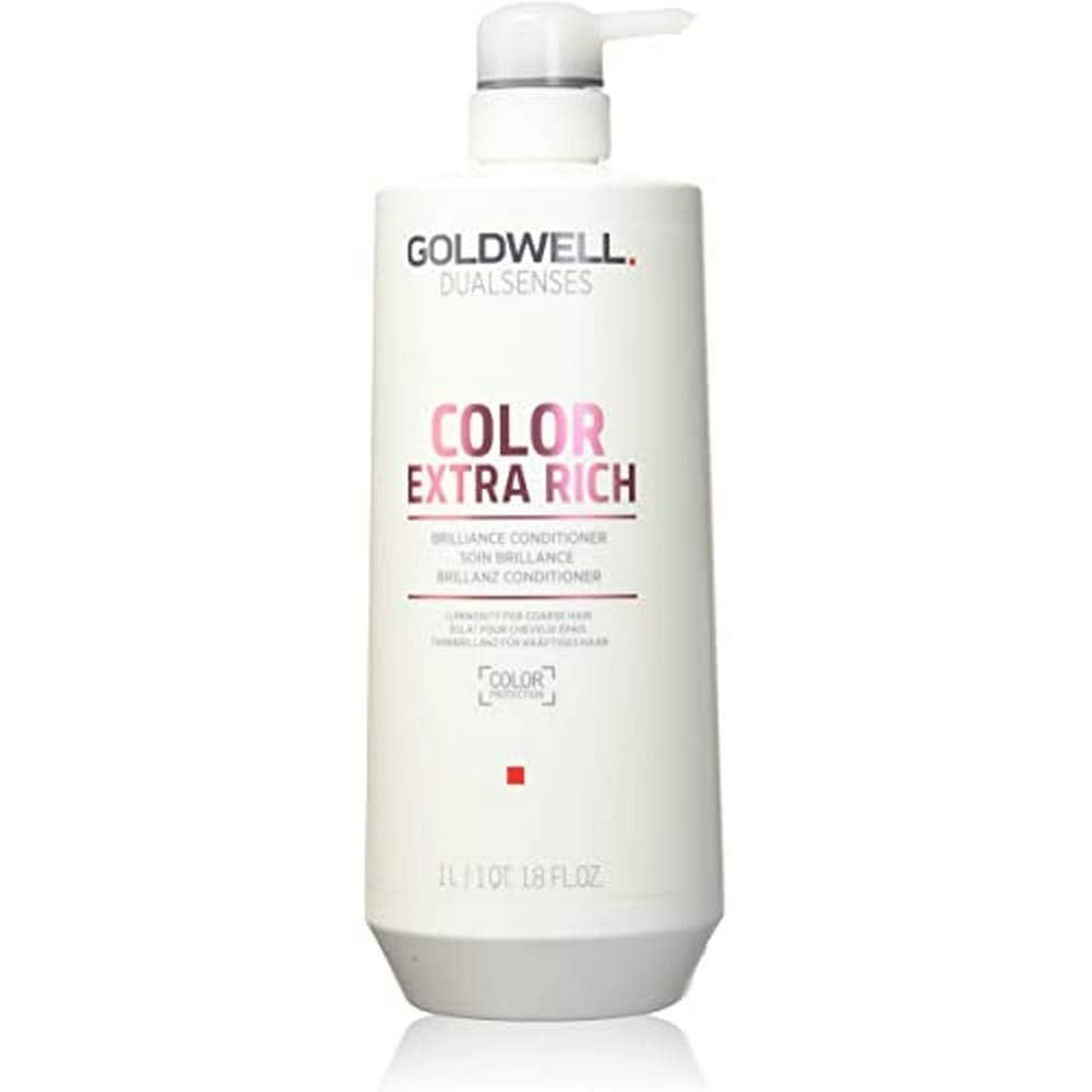 Goldwell DualSenses Color Extra Rich Brilliance Conditioner back label closeup Pasadena Aveda salon