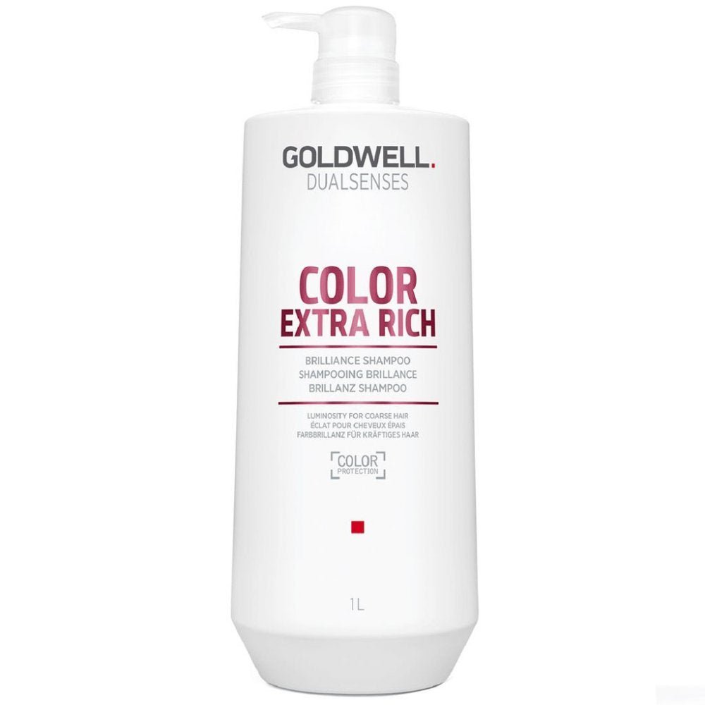 Goldwell DualSenses Color Extra Rich Brilliance Shampoo back label detail Pasadena Aveda salon