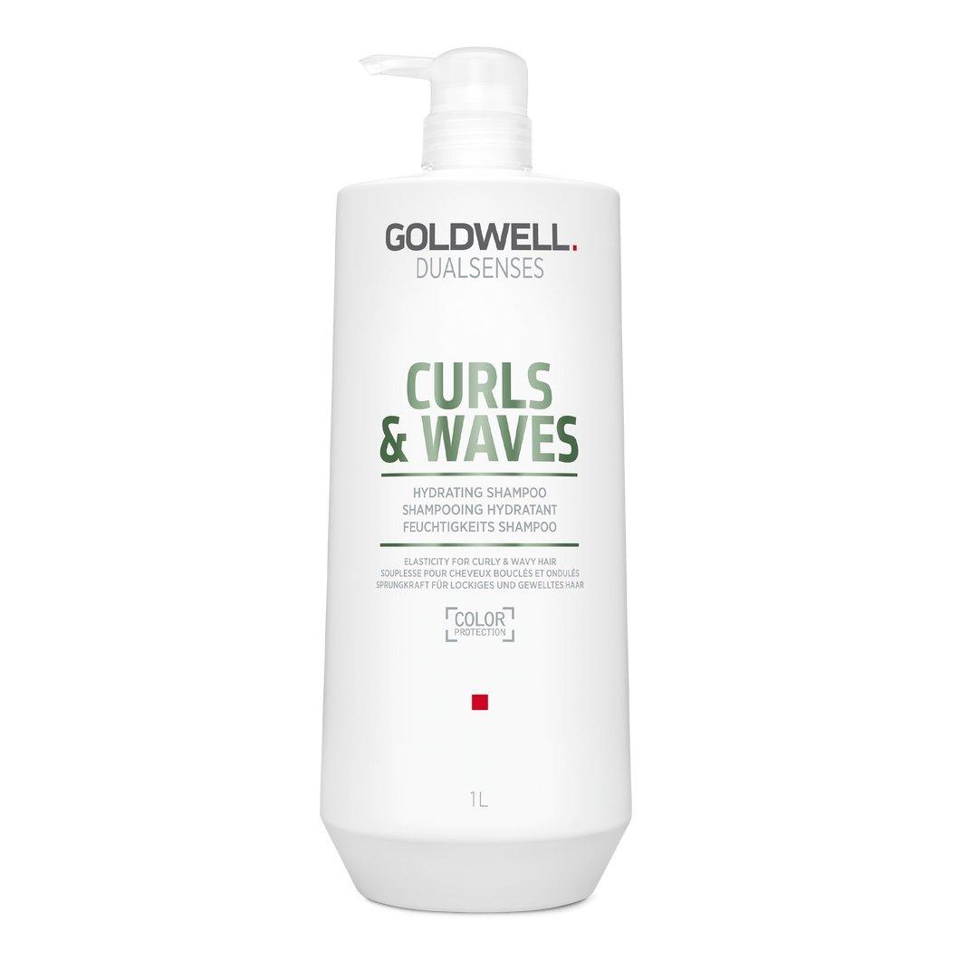 Goldwell DualSenses Curls & Waves Hydrating Shampoo back label closeup Pasadena Aveda salon