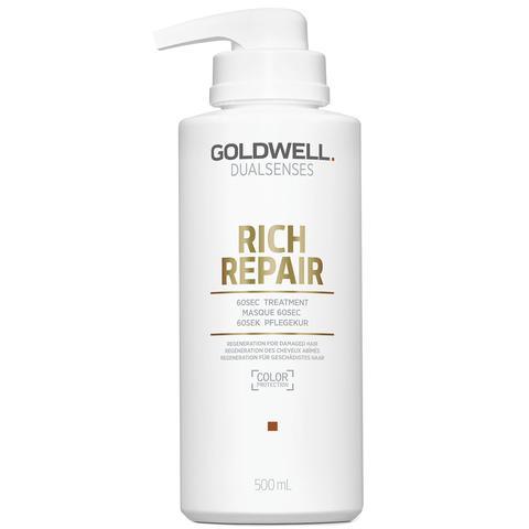 Goldwell DualSenses Rich Repair 60 Sec Treatment back label detail Pasadena Aveda salon