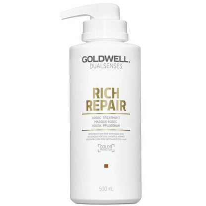 Goldwell DualSenses Rich Repair 60 Sec Treatment back label detail Pasadena Aveda salon
