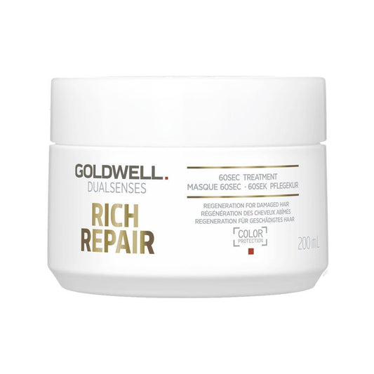 Goldwell DualSenses Rich Repair 60 Sec Treatment bottle front Pasadena hair salon