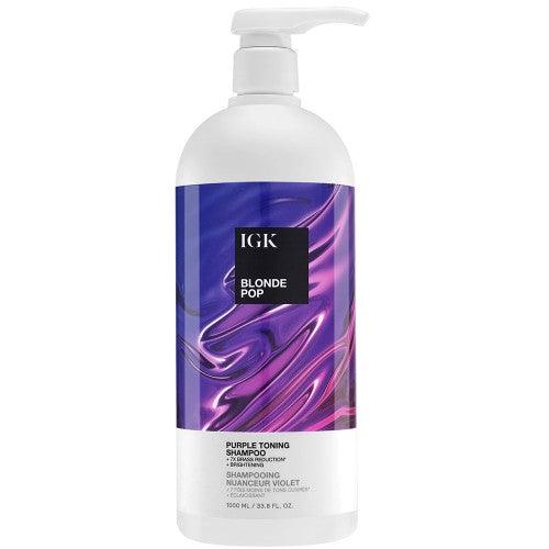 IGK BLONDE POP Purple Toning Shampoo 33.8oz bottle for blonde hair care at Pasadena hair salon