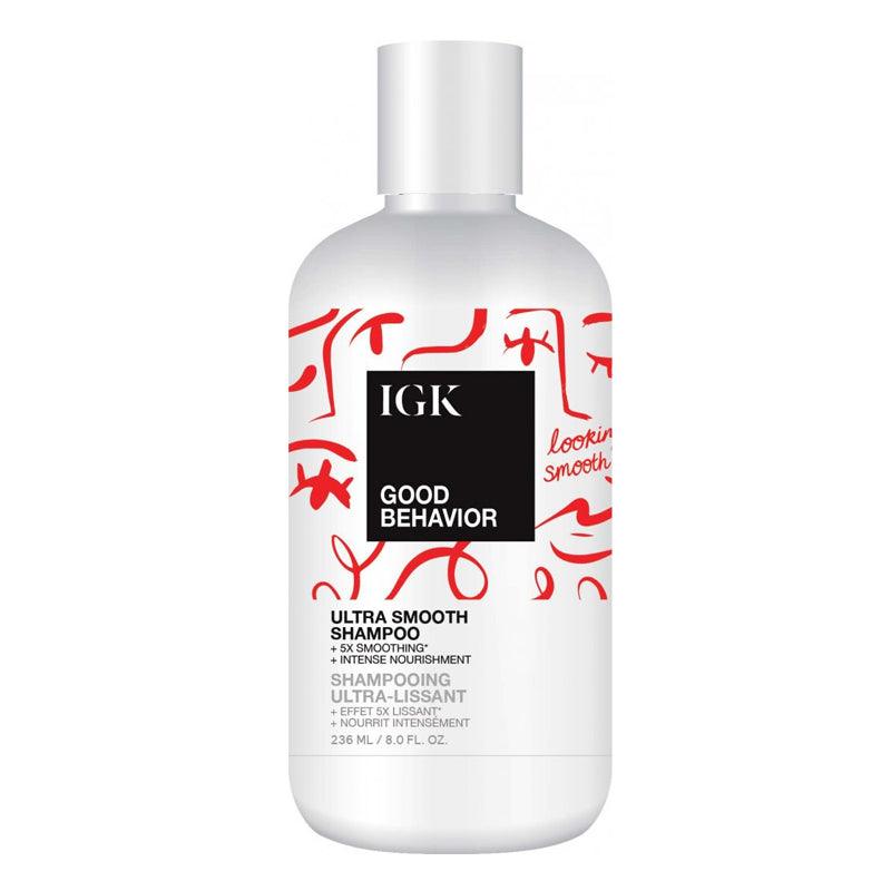 IGK GOOD BEHAVIOR Ultra Smooth Shampoo bottle front for frizz control Pasadena salon