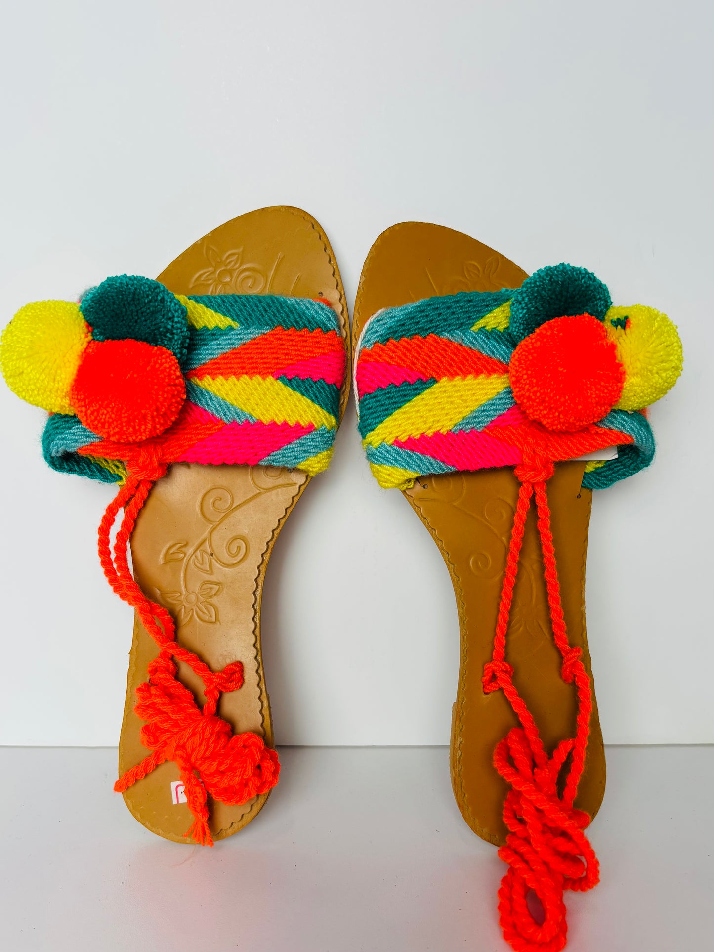 Biondo Miele Green, Orange and Yellow Sandals