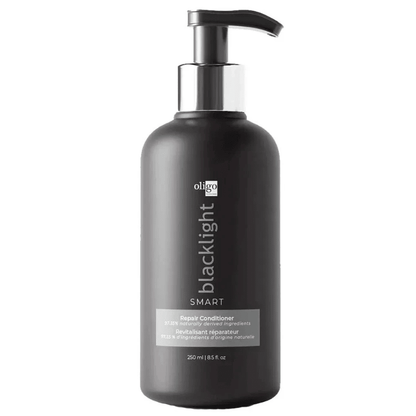 Oligo Blacklight Smart Conditioner front bottle for hair repair at Pasadena Aveda salon