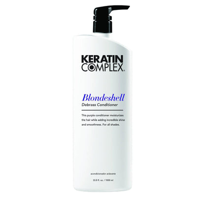 Keratin Complex Blondeshell Conditioner back label detail shot in Pasadena Aveda salon