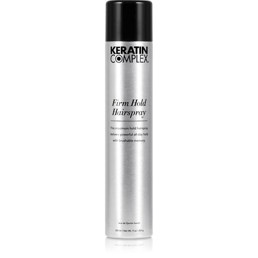 Keratin Complex Firm Hold Hairspray 9oz bottle for strong hold styling at Pasadena hair salon