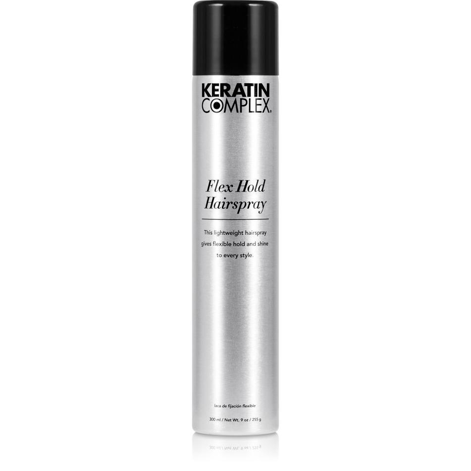Keratin Complex Flex Hold Hairspray 9oz bottle for flexible hold styling in Pasadena Aveda salon