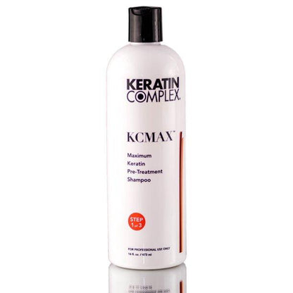 Keratin Complex KCMAX Pre-Treat Shampoo bottle front view at Pasadena hair salon