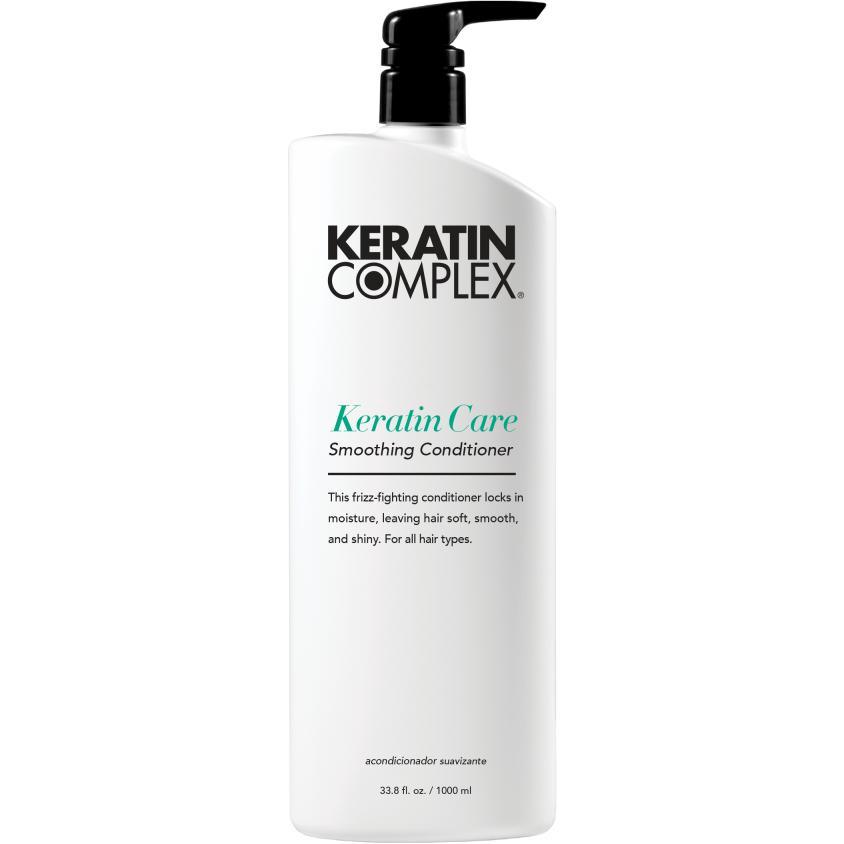 Keratin Complex Keratin Care Smoothing Conditioner back label close up in Pasadena hair salon